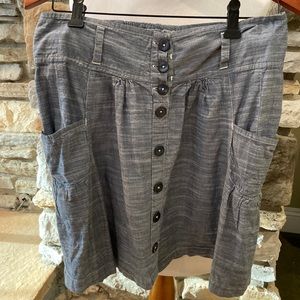 Mountain Khaki, size medium, chambray mini skirt with lots of great details